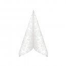 800 Stk. Airlaid Servietten Premium DEKOR R 40x40 cm weiß Blumendekor